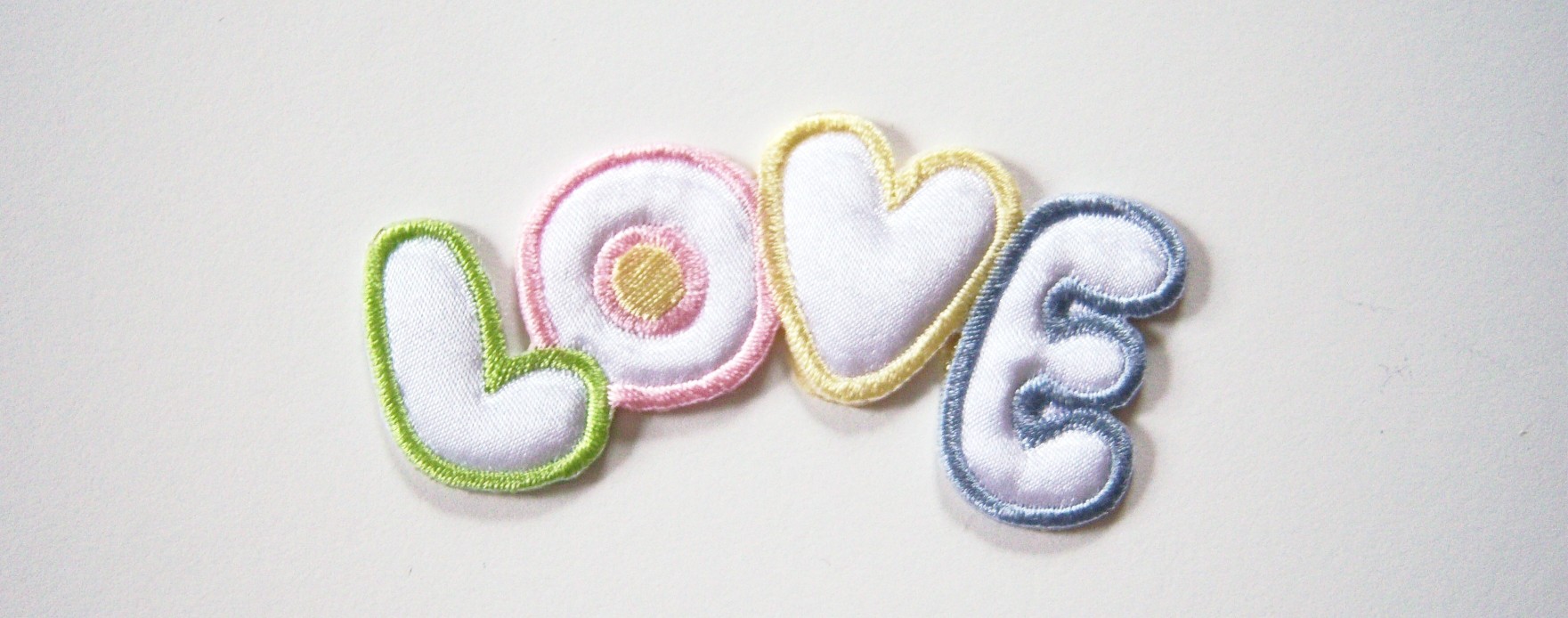 White Pastel LOVE Applique