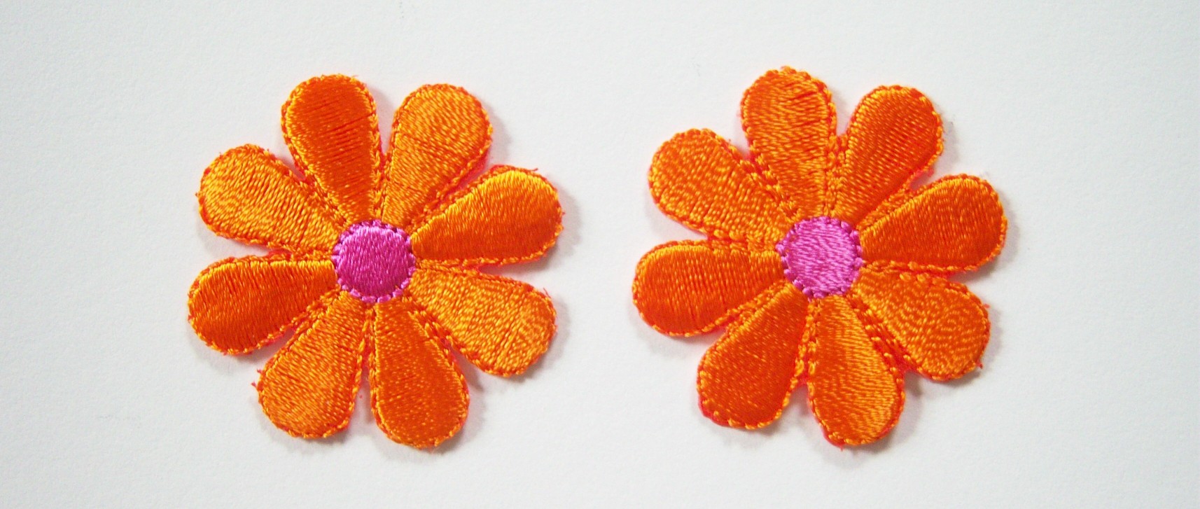 Orange/Pink Daisy Iron On Applique