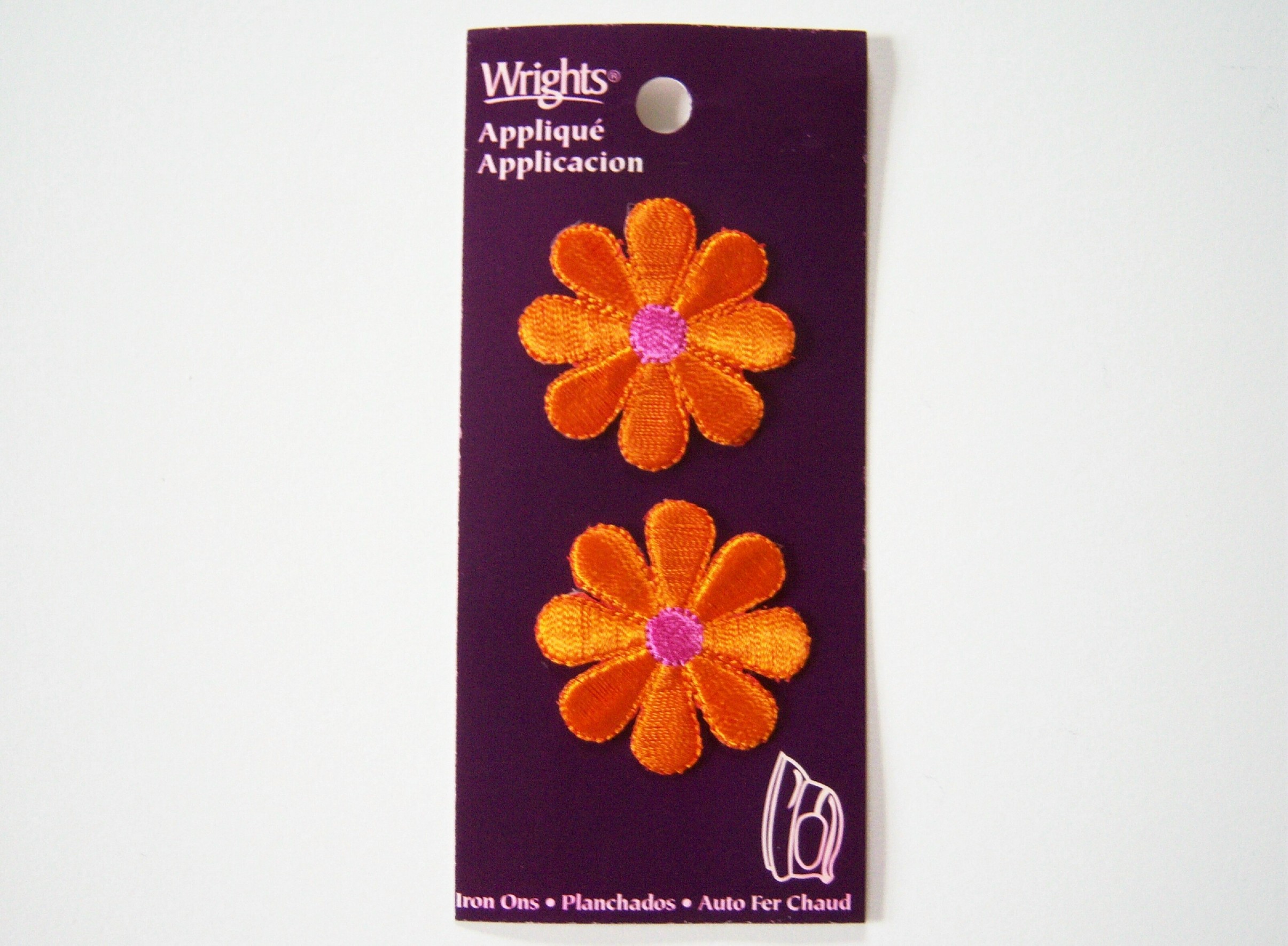 Orange/Pink Daisy Iron On Applique