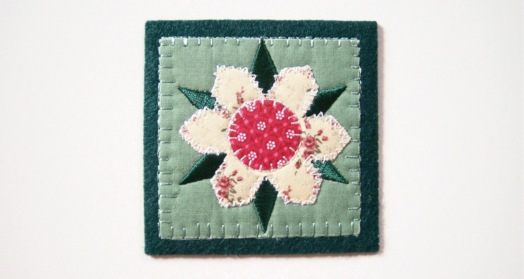 Quilt Square Green Iron On Applique