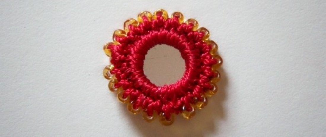 Red/Mirror/Beaded Applique