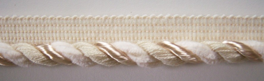 Ivory/Bone/Chenille 7/8" Piping