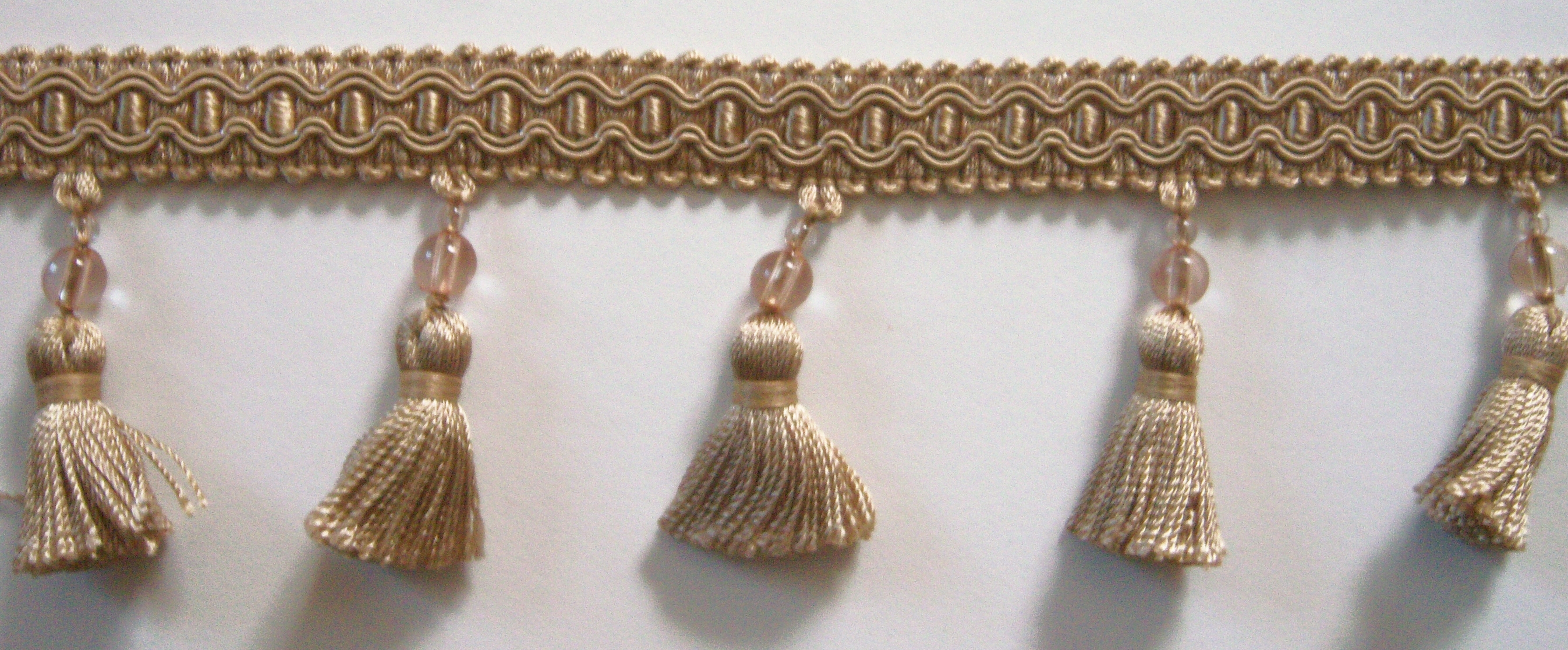 Sand 2 1/2" Beaded Tassel Fringe