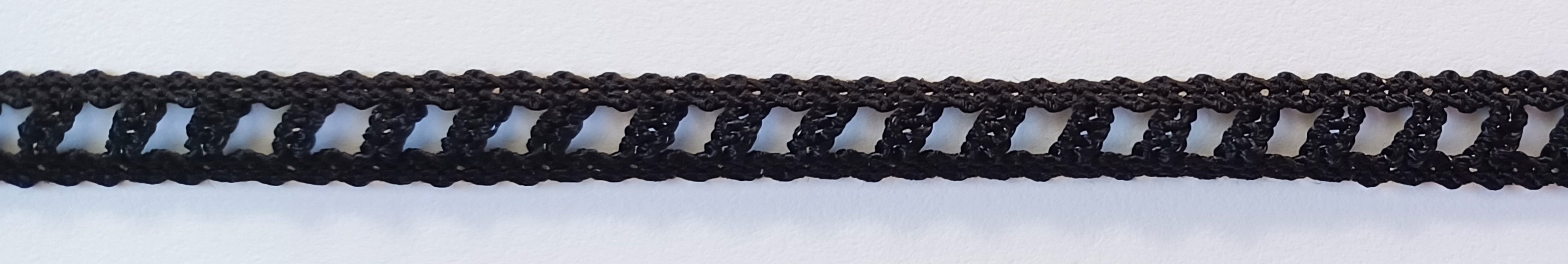 Black 3/8" Elastic Trim