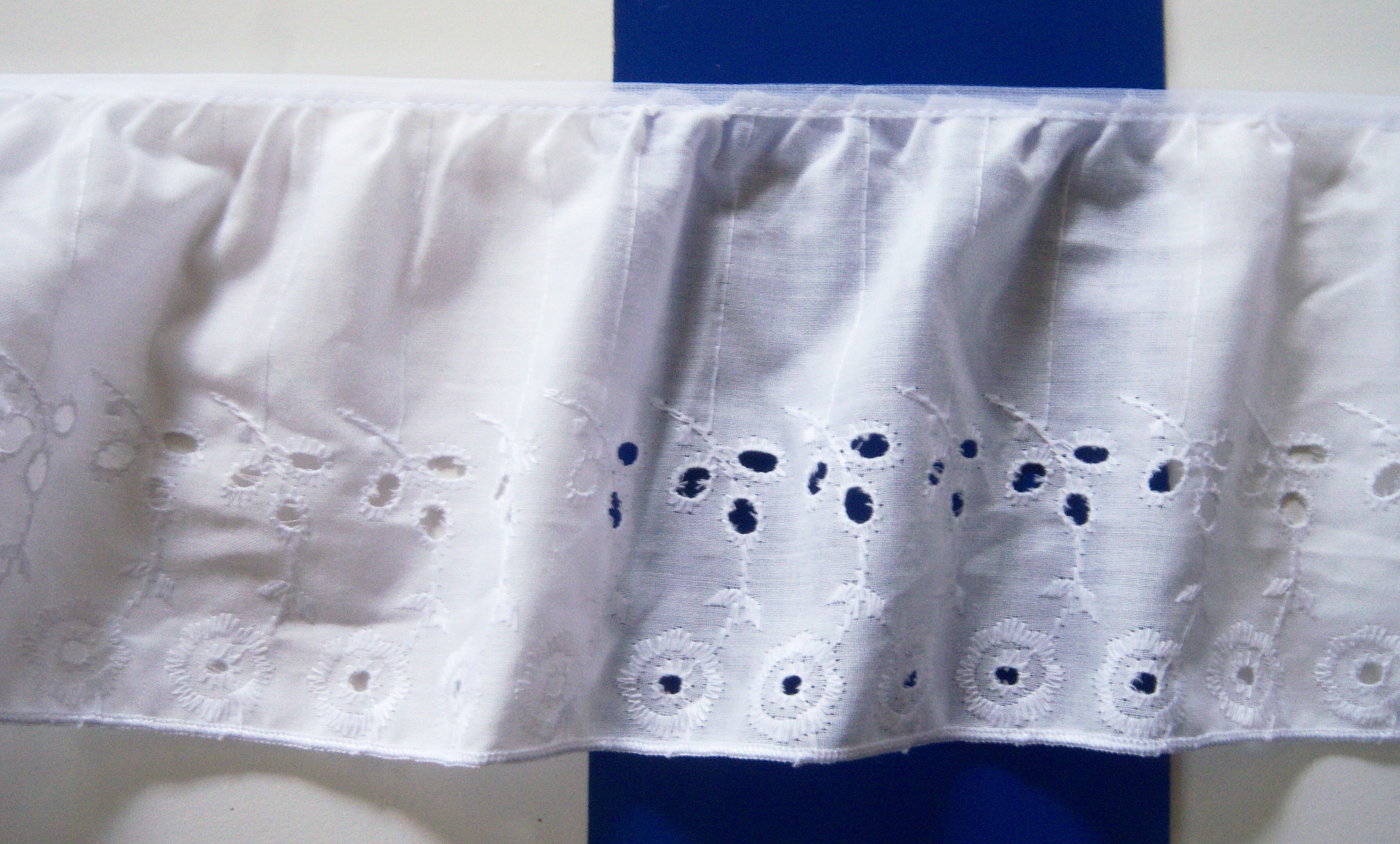 White 4 1/2" Poly/Cotton Eyelet