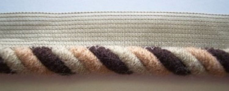 Tan/Peach/Brown 1/2" Striped Piping