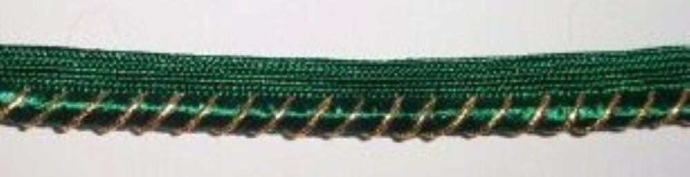 Green Satin/Gold Metallic 1/2" Piping