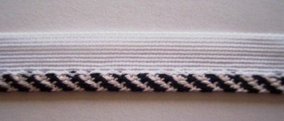 Bone/Black 3/16" Piping Striped Piping