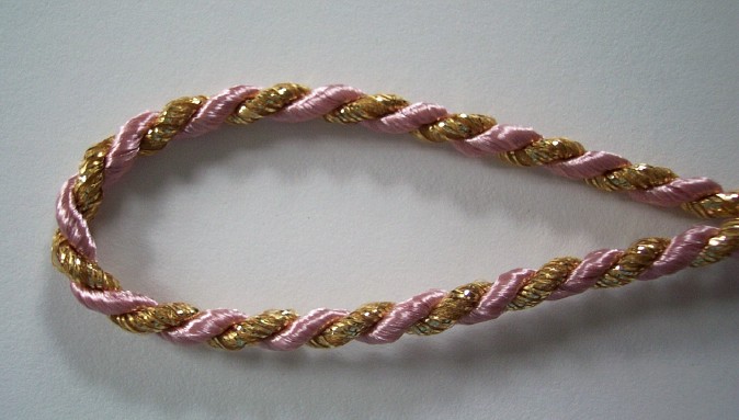 Dusty Rose/Gold Metallic 3/16" Cord