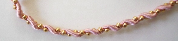 Pink/Gold Beads Metallic 3/16" Cord