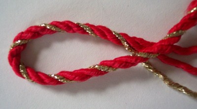 Double Red/Gold Sparkle 1/4" Cord