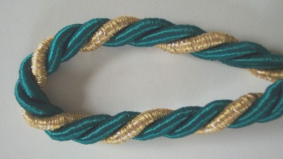 Teal/Gold 1/2" Metallic Cord