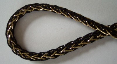 Black/Gold Chain 1/4" Metallic Cord