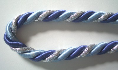 Misty/Cobalt/Silver 1/2" Metallic Cord