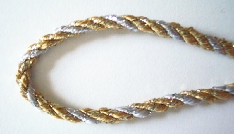 Metallic Silver/Gold 3/16" Cord