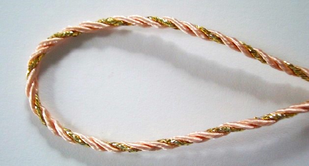 White/Gold Wired Metallic 1/8" Cord