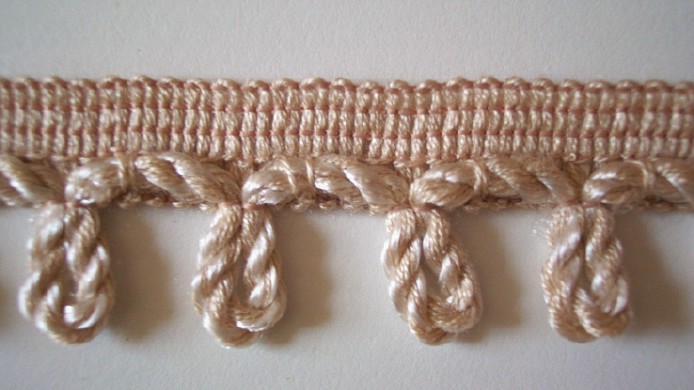 Tan 1/2" Loop Striped Piping