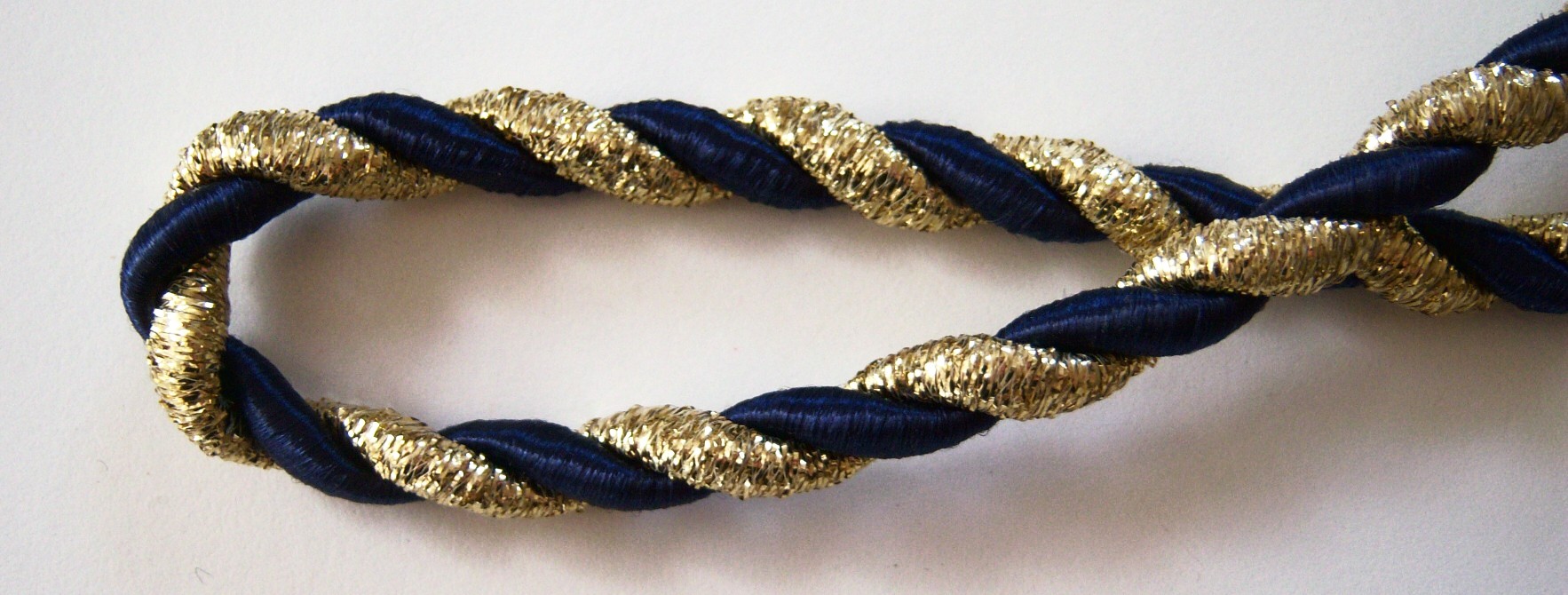 Navy/Gold 3/8" Metallic Cord