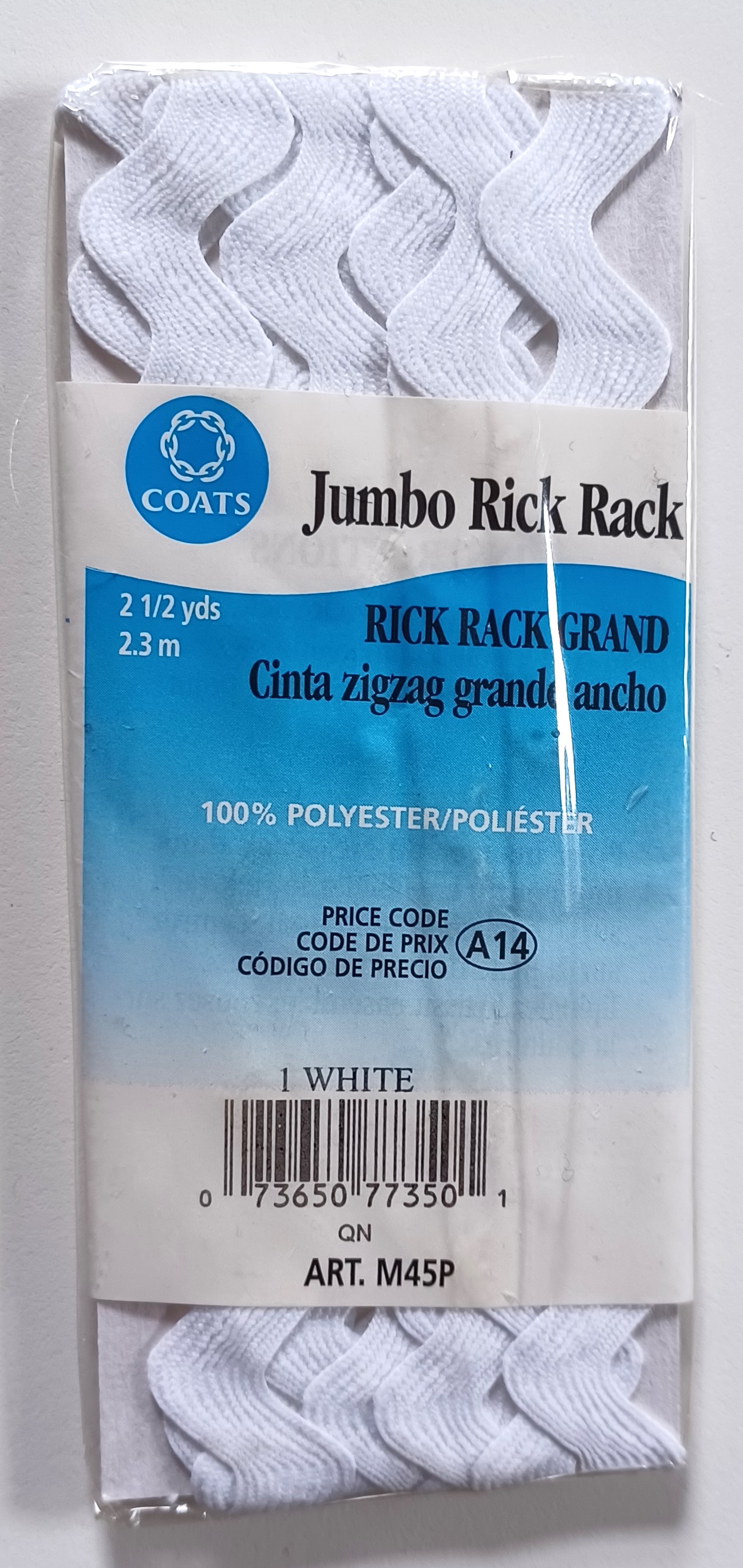 White 5/8" Rick Rack