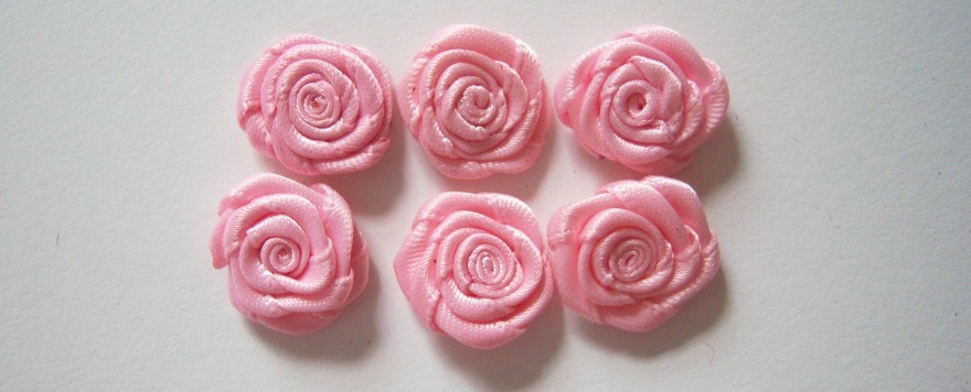 Pink 5/8" Satin Flat Rose