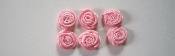 Pink 7/16" Satin Flat Rose