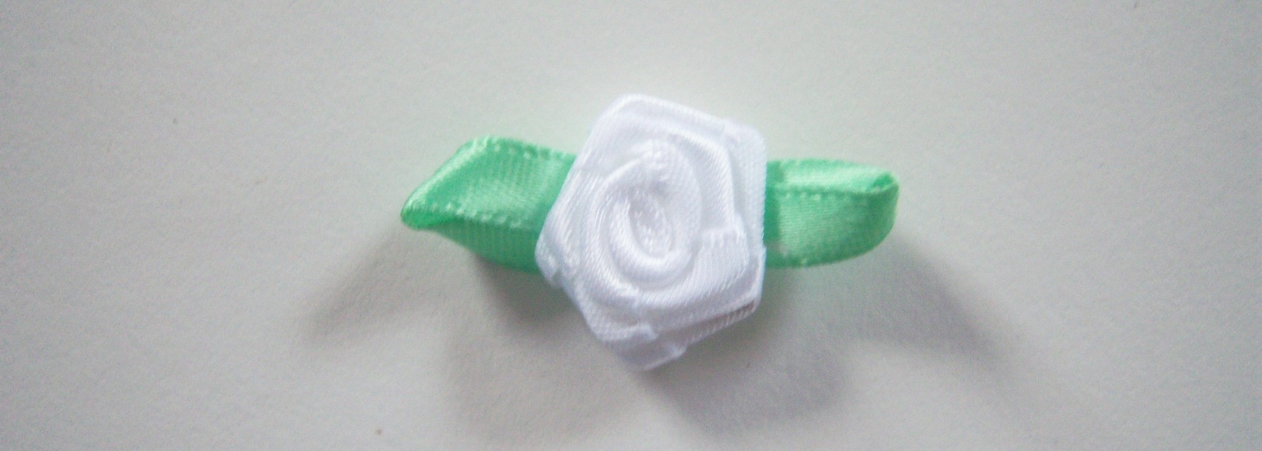 White Rose/Mint Satin 1 1/4" Loop