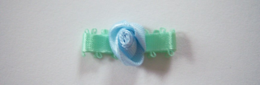 Blue Rose/Mint Satin 7/8" Loop