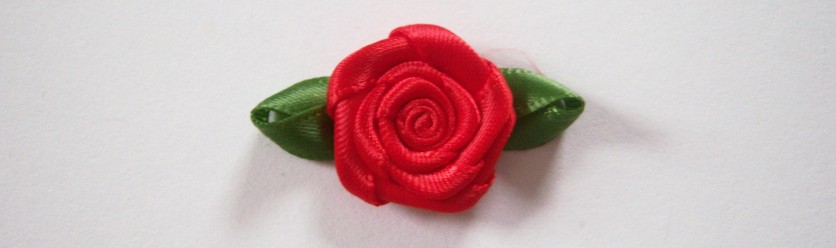 Tomato Rose/Fern Satin 1 1/4" Loop