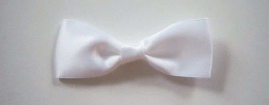 White Satin 1" x 2 1/2" Bow Tie