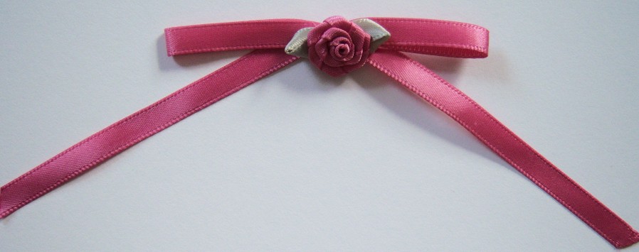 Dusty Rose Satin/Rose 3" Bow