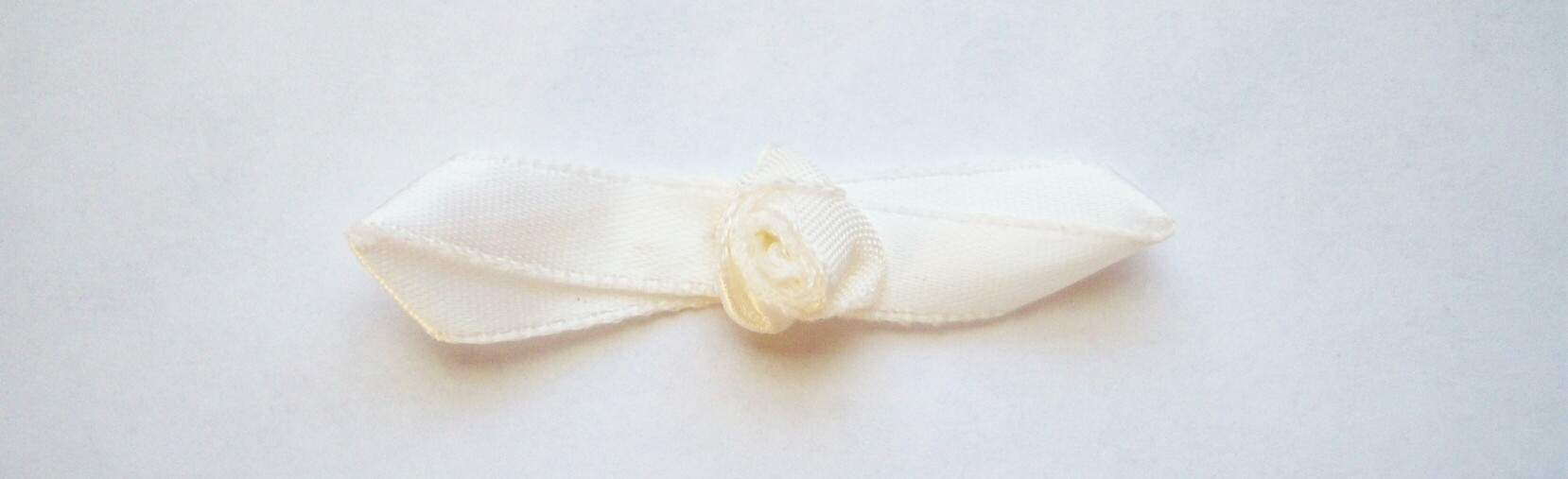 Ivory Satin Rosebud Bow