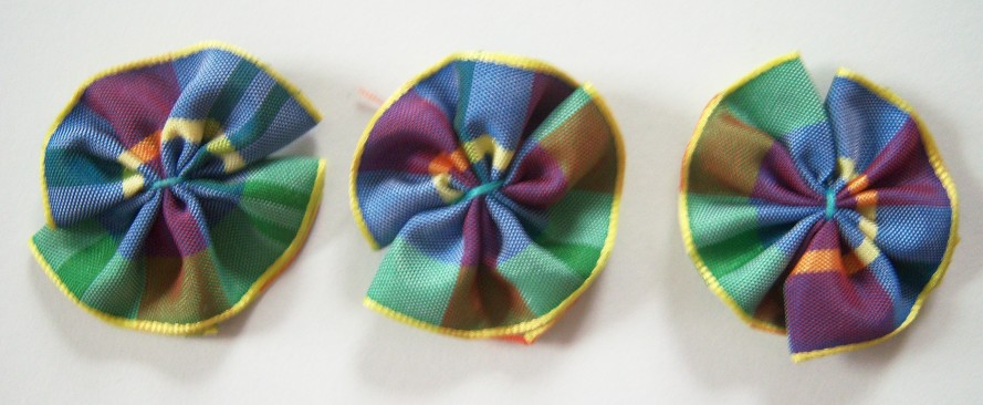 Yellow/Green Plaid Taffeta 1 1/2" Bow