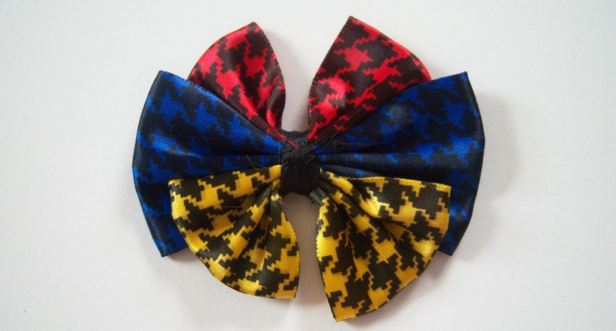 Red/Royal/Yellow Satin 2 1/4" Bow