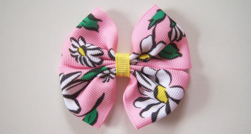 Pink Daisy Grosgrain 2 1/4" Bow