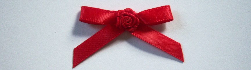 Scarlet Satin Rose Bow