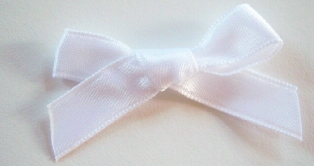 White 1 1/2" Satin Bow