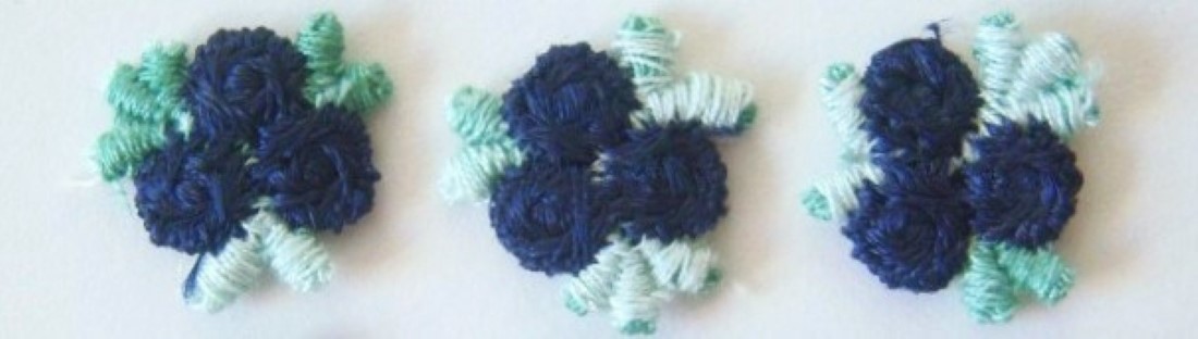 Navy/Mint 3/4" Flower