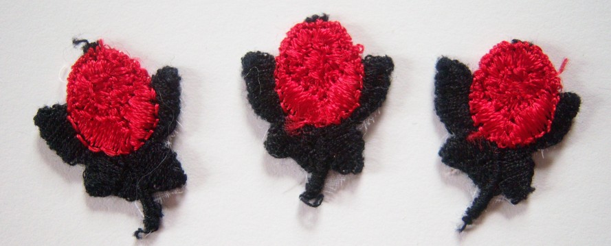 Red/Black Flower Applique