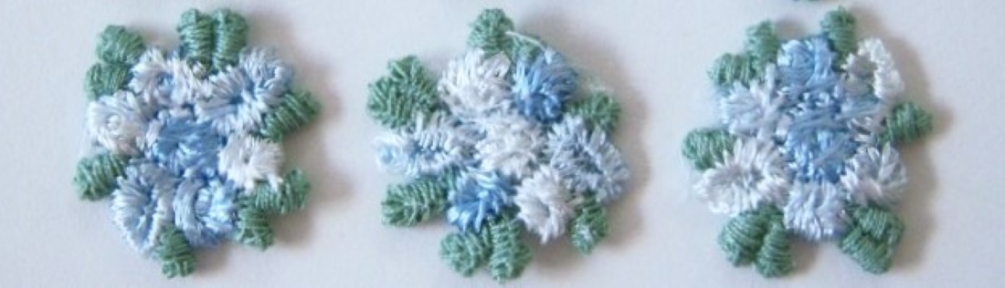 Blue/Green Bouquet Applique