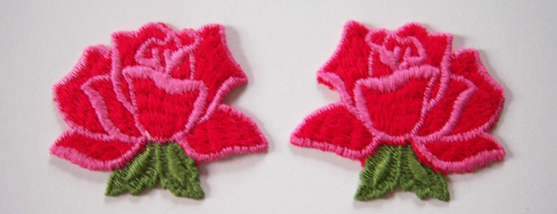 Red/Pink Rose Cotton Applique