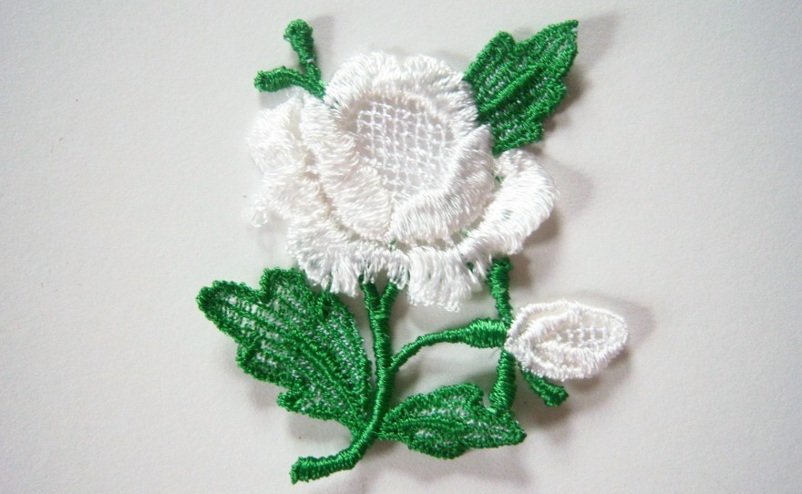 White/Emerald Applique