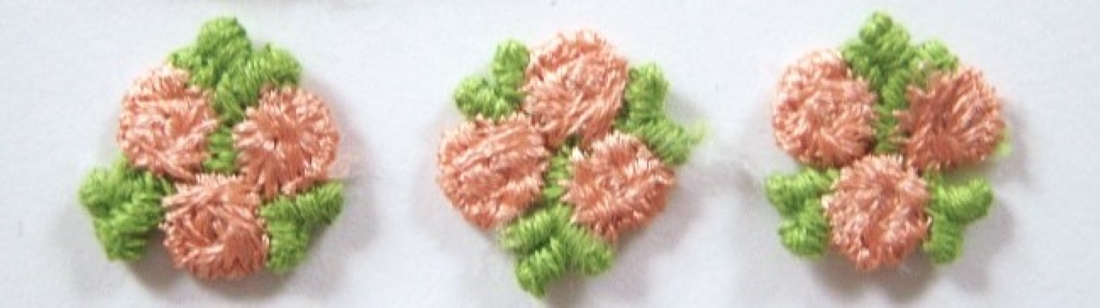 Peach/Grass 3/4" Flowers