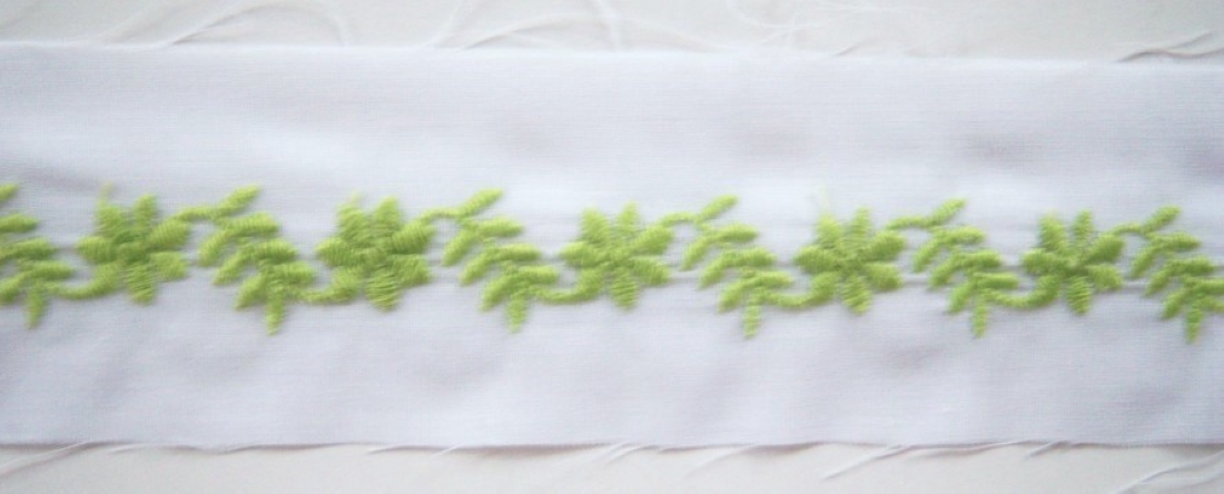 White/Lime Center 1 1/2" Cotton