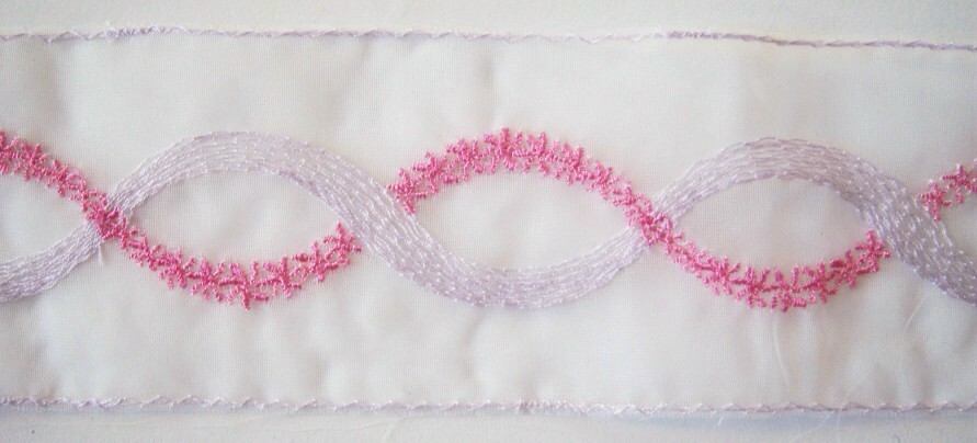 White/Pink 2" Organza