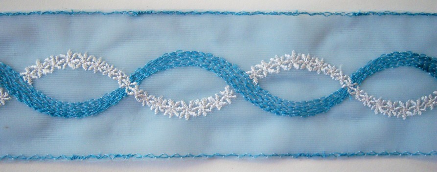 Blue/White 2" Double Tricot