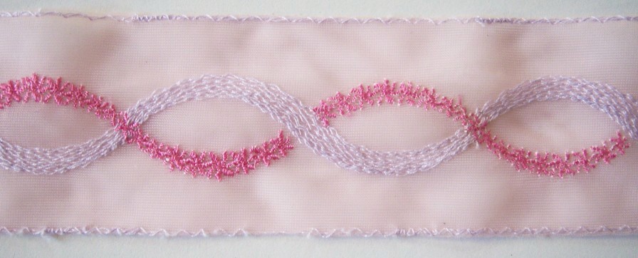 Pink/White/Lilac 2" Tricot