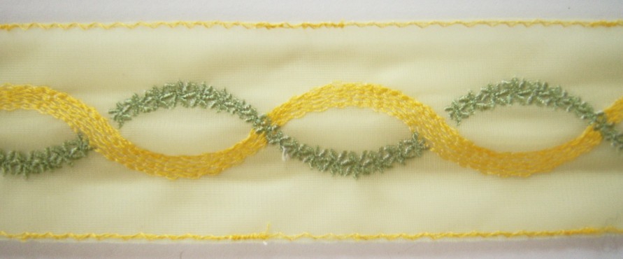 Yellow/Fern 2" Double Tricot