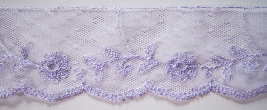 Light Orchid Embroidered 2 3/8" Tulle