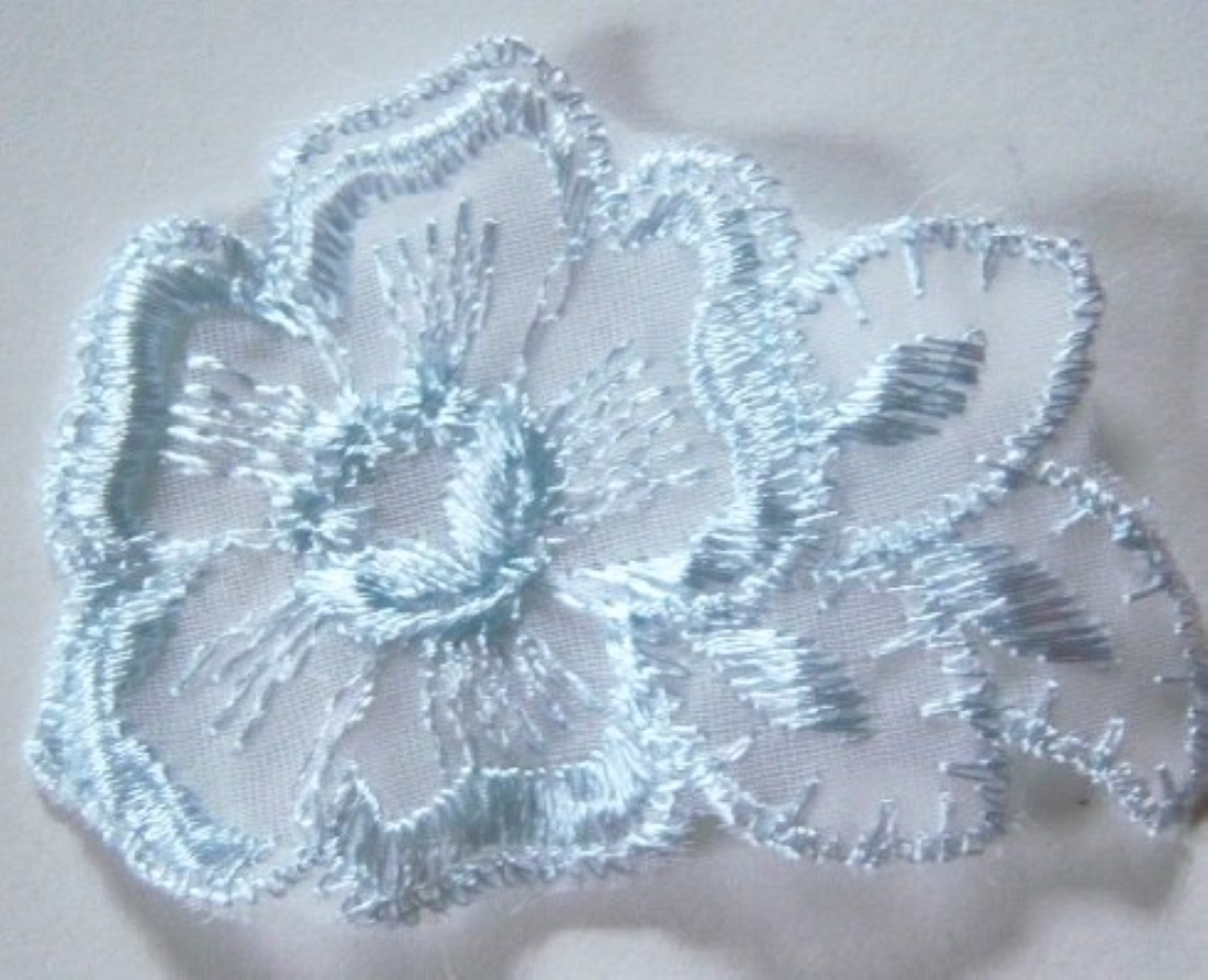 Light Blue 2 3/4" Embroidered Applique