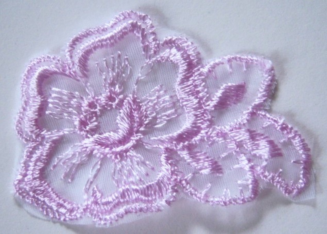 Lilac 2 3/4" Embroidered Applique